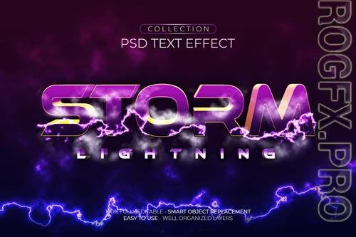 Storm lightning custom text effect psd