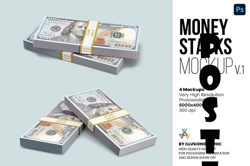 Money Stacks Mockups v.1 - 4 views - 6694898