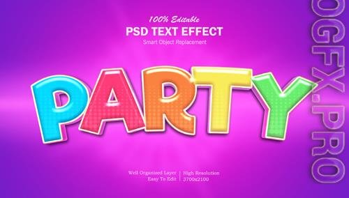Party style colorful editable text effect premium psd