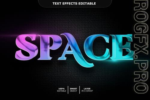 Space text effect editable premium psd