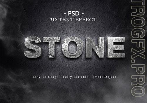 3d black stone text style effect premium psd