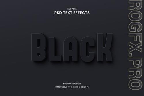 3d black editable text effect premium psd