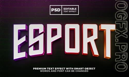 Esport team modern logo template 3d editable text effect premium psd