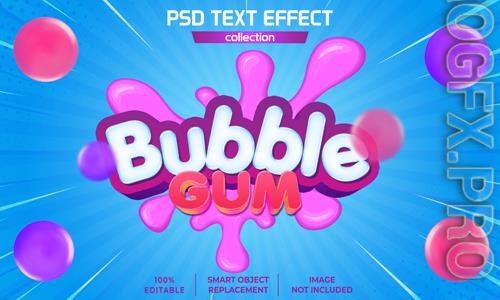 Bubble gum splash text effect psd