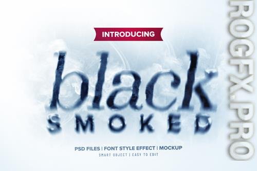 Black smoked text effect psd