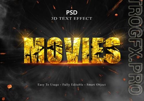 3d movies text style effect psd