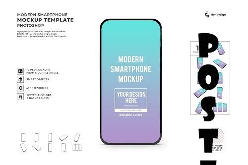 Modern Smartphone Mockup Template Bundle  - 1714553