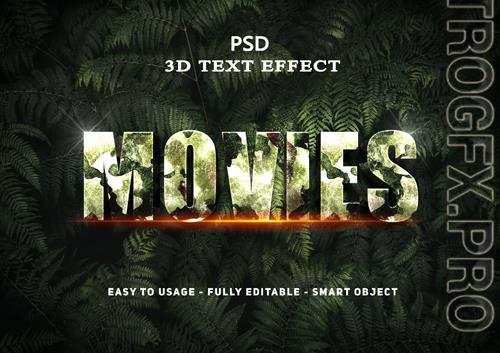 3d movies text effect psd