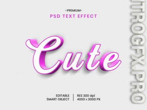 Cute 3d text effect psd
