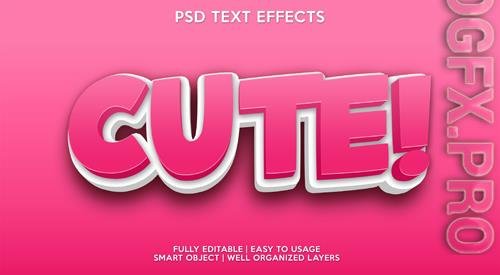 Cute text effect modern psd
