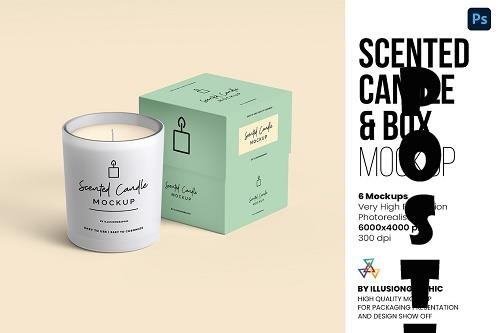 Scented Candle & Box Mockups - 6721344