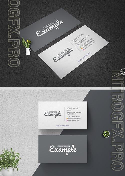Grayscale Business Card Layout  220437550