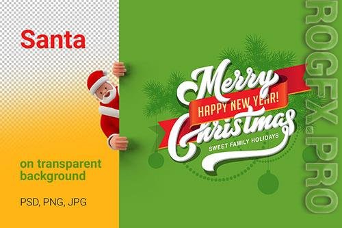 Santa 3D style with Poster copyspace