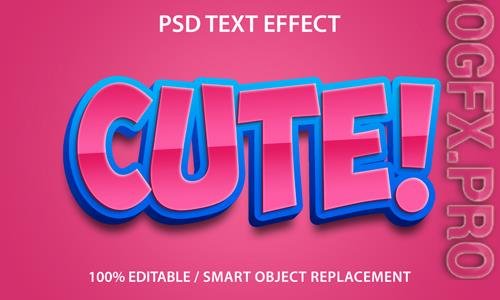 Editable text effect cute premium psd