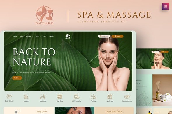 ThemeForest - Nature v1.0.0 - Spa & Massage Elementor Template Kit - 35085889