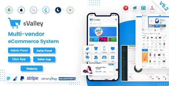 CodeCanyon - 6valley Multi-Vendor E-commerce v5.2 - Complete eCommerce Mobile App, Web, Seller and Admin Panel - 31448597 - NULLED