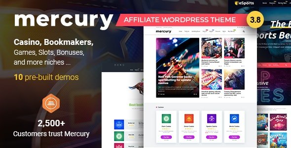 ThemeForest - Mercury v3.8 - Affiliate WordPress Theme. Casino, Gambling & Other Niches. Reviews & News - 20951954 - NULLED
