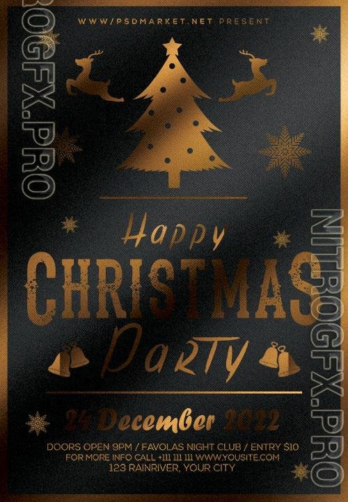 Happy christmas party psd flyer