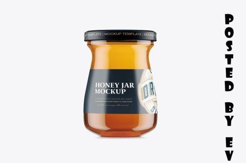 Honey Glass Jar Mockup 19