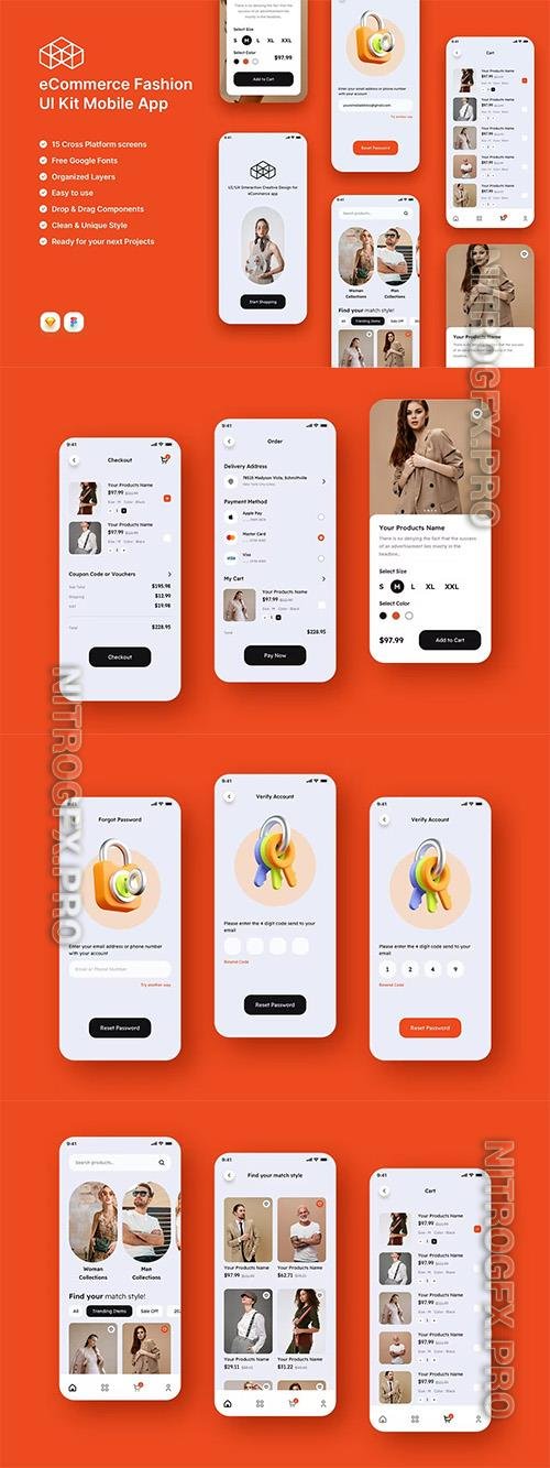 CourFas - eCommerce Fashion UI Kit Mobile App