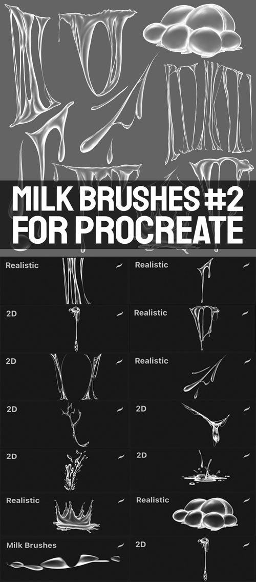 Milk Brushes Pack for Procreate Vol.2