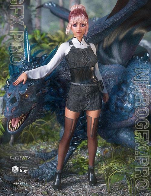 dForce Dragon Sitter Outfit for Genesis 8 Female