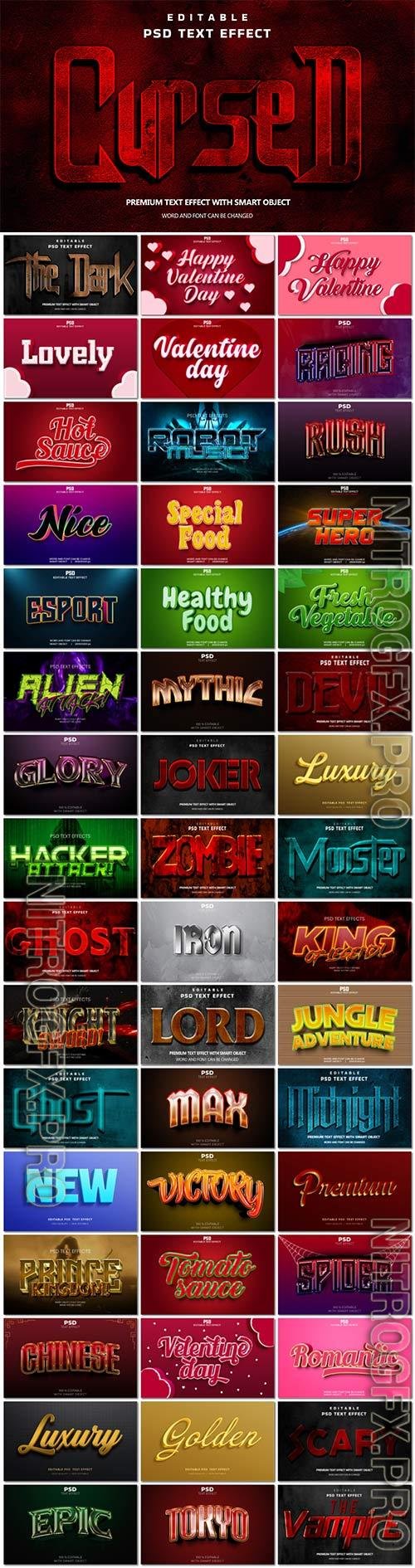 Bundle 3d text style effect in psd vol 9