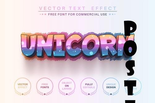 3D Unicorn - Editable Text Effect - 6827575