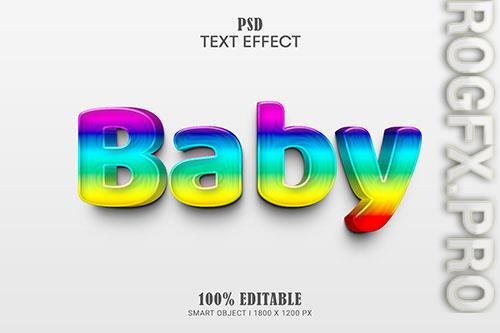 Colorful baby editable text effect premium psd