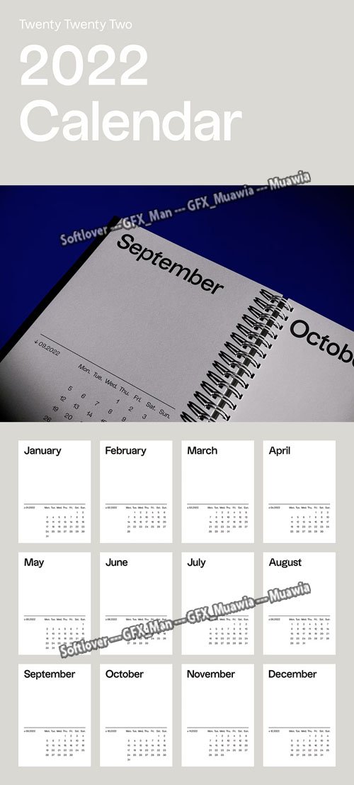 2022 Calendar Design PDF Template