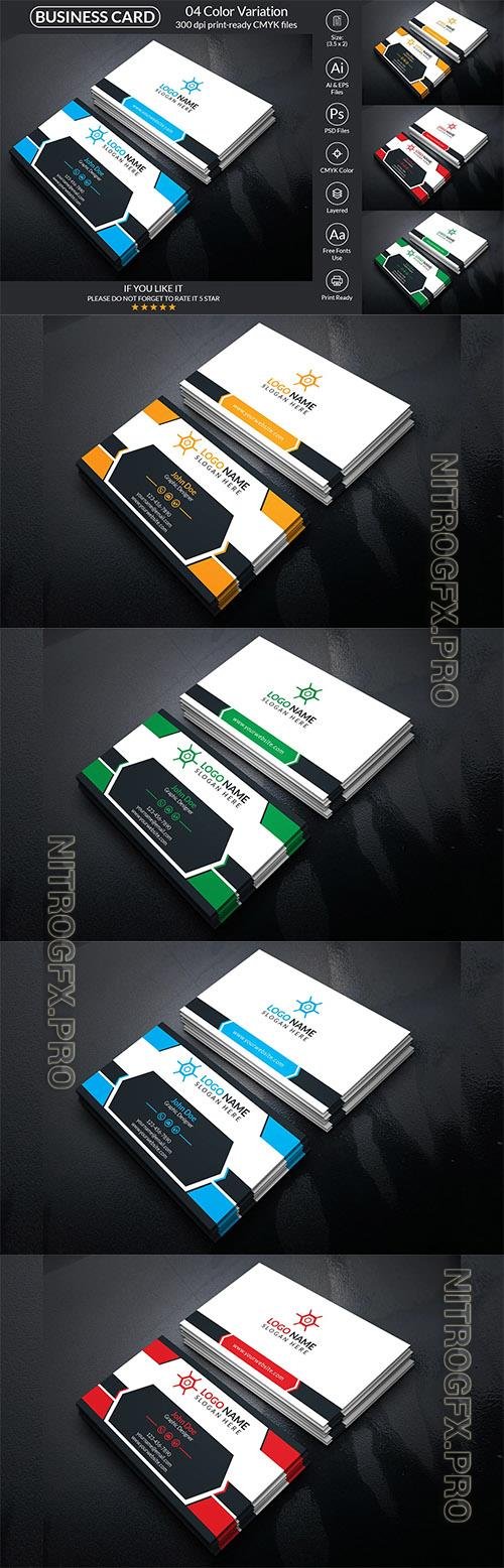 Business Card With Vector & PSD Format Corporate Identity
