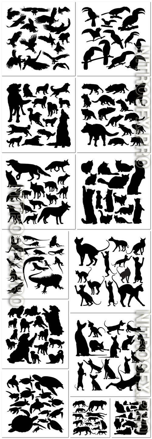Animal silhouettes in vector