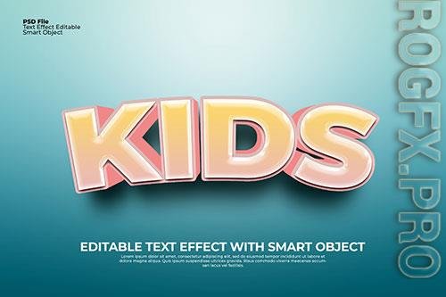 Editable kids text 3d effect photoshop