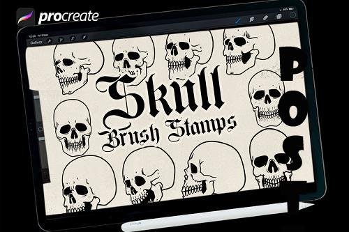 Skull brush stamps
