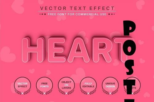 Pink Heart - Editable Text Effect - 6836298