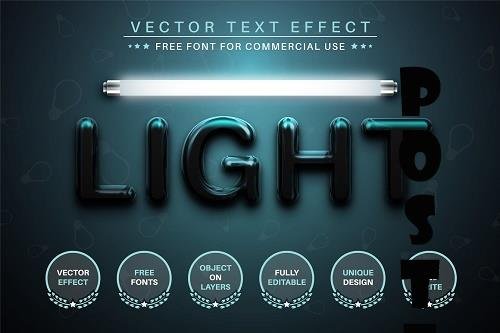 Fluorescent Lamp - Editable Text Effect - 6837107