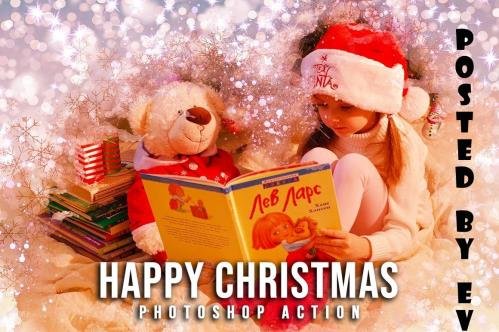Happy Christmas Photoshop Action - 6790251