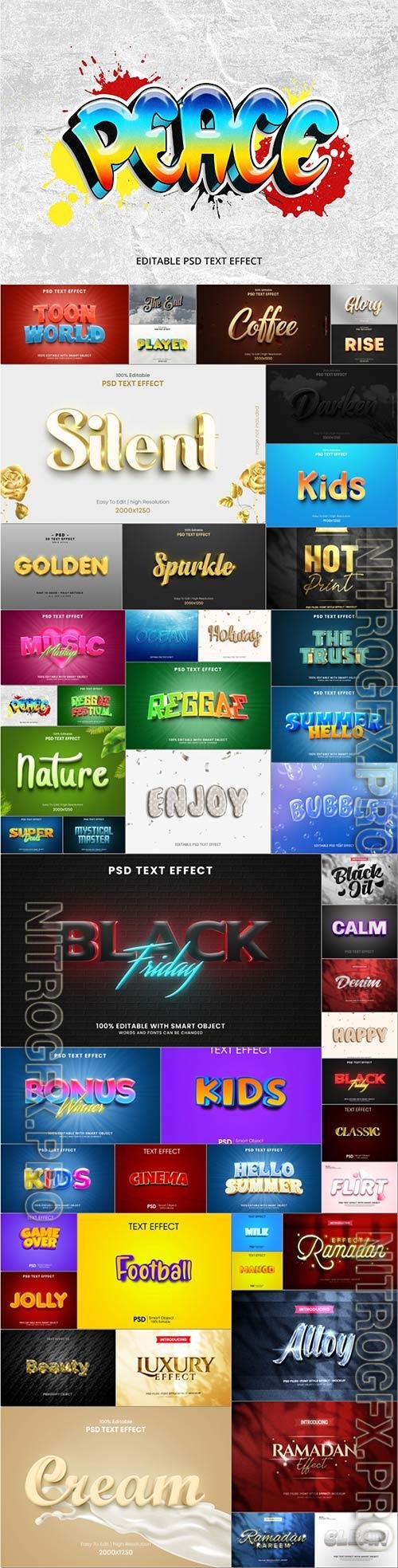 50 Bundle 3d text style effect in psd vol 12