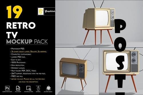 Retro Tv Mockup Pack - 6877617