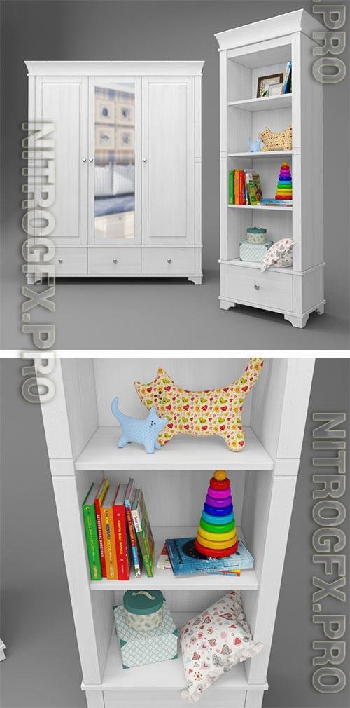3D model of cabinet of toys 01