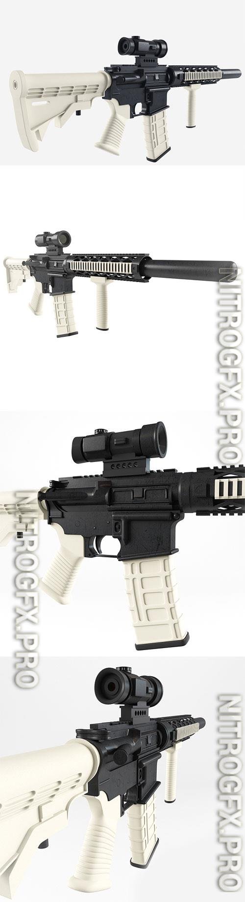 3D Models M4 Spikes Assault Rifle