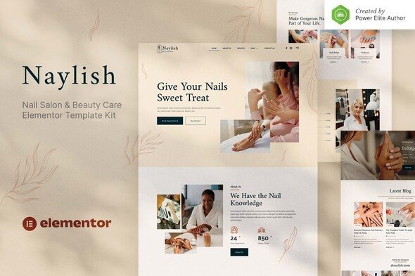 ThemeForest - Naylish v1.0.0 - Nail Salon & Beauty Care Elementor Template Kit - 35933204