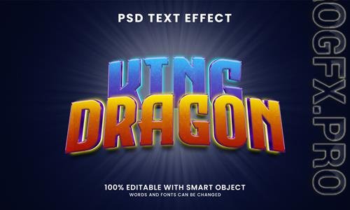 Dragon king 3d editable text effect psd