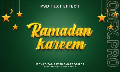 3d editable psd text effect Ramadan kareem