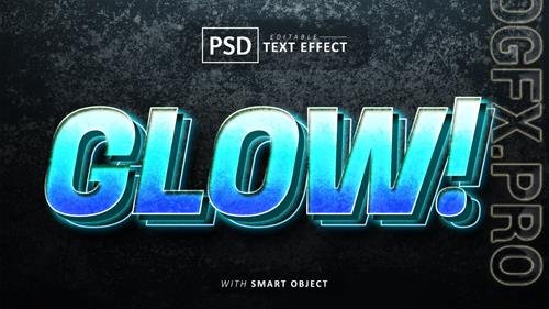 Blue glow 3d text effect editable psd