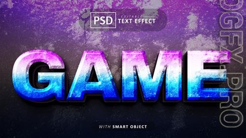 3d Game text effect editable psd