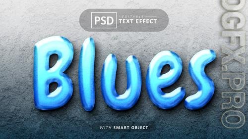 Blue text effect editable psd