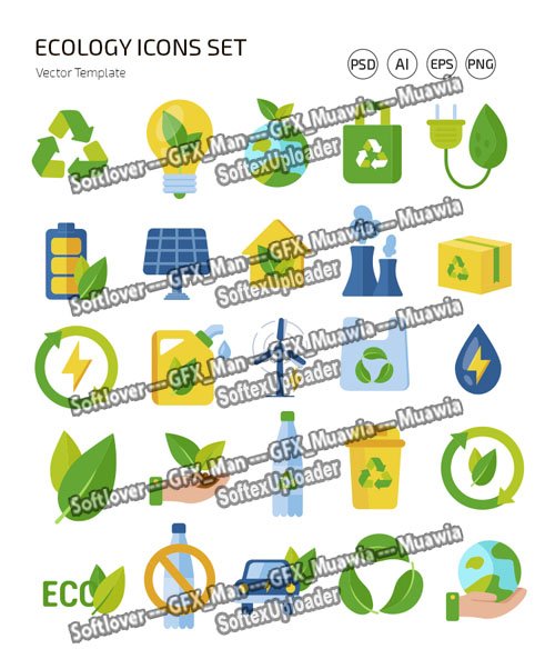 Ecology Icons - 25 Vector Templates