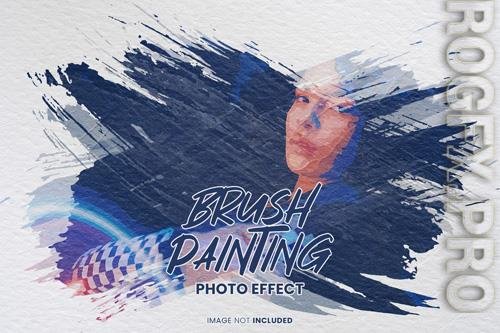 Brush painting photo effect psd