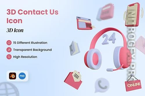 3D Contact Us Icon